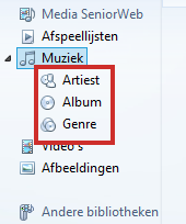 Windows Media Player muziekcollectie