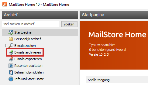 MailStore e-mail archiveren instellen