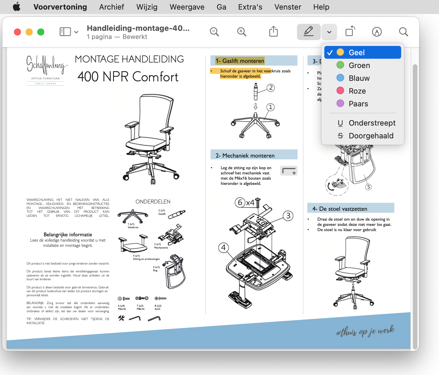 Pdf'jes markeren in Voorvertoning op Mac