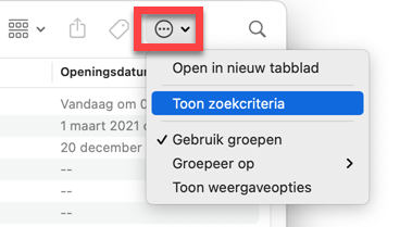 Criteria slimme map aanpassen
