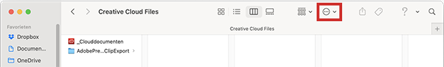 Menu in Finder