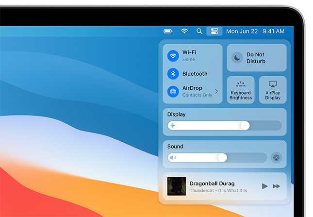Toevoeging van bedieningspaneel in macOS 11 Big Sur