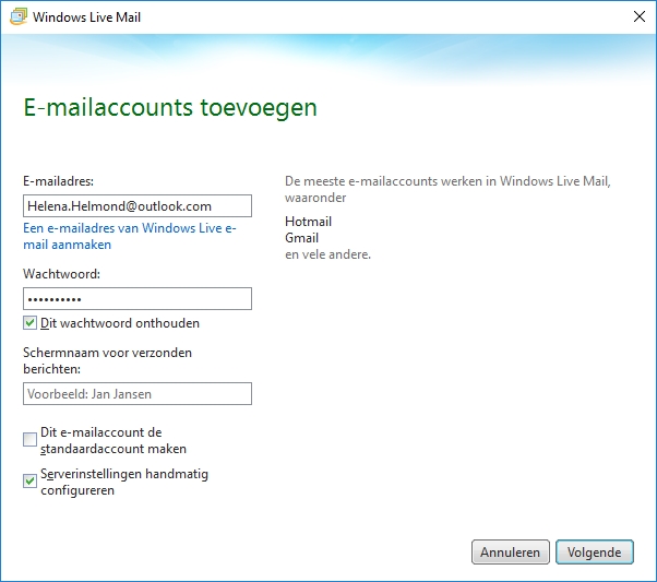 WLM-account toevoegen