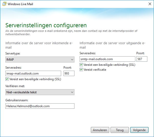 WLM-serverinstellingen