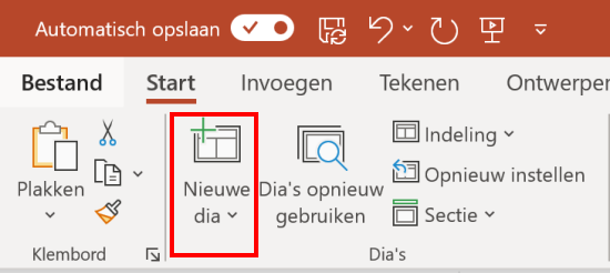Nieuwe dia