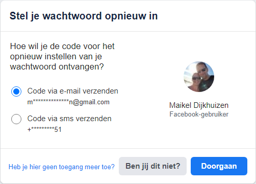Toegang Facebook-account herstellen