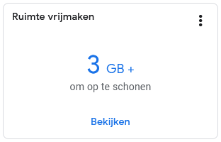 Ruimte vrijmaken-Google One