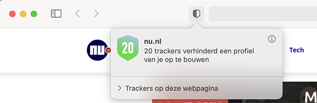 Trackers van een website bekijken