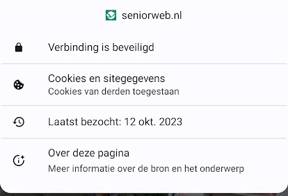 Sitegegevens Android