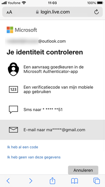 Tweestapsverificatie gebruiken bij Microsoft-account