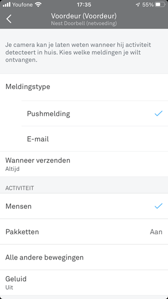 Meldingen van een slim apparaat