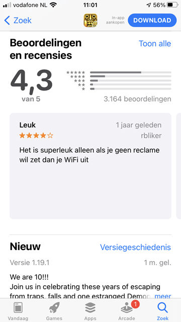 Recensies van een app