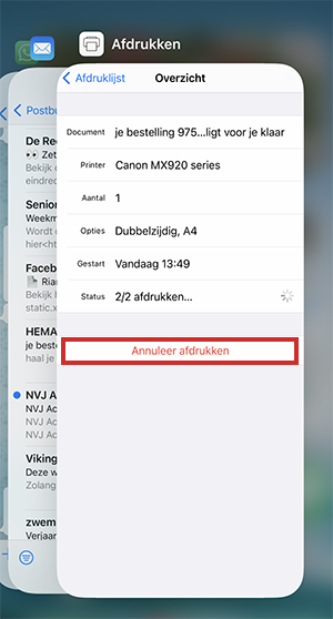 Afdrukopdracht annuleren
