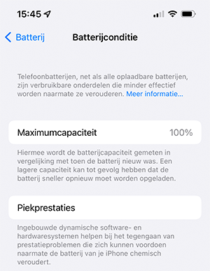Piekprestaties iPhone-batterij bekijken