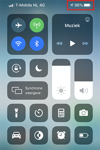 Batterijpercentage in het bedieningspaneel op iPhone en iPad