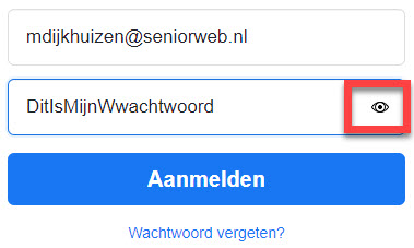 Wachtwoord tonen op Facebook