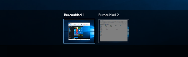 Windows10 wisselen tussen Bureaubladen