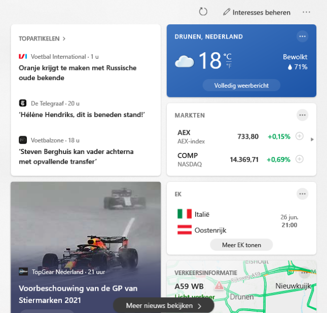 Voorbeeld widget