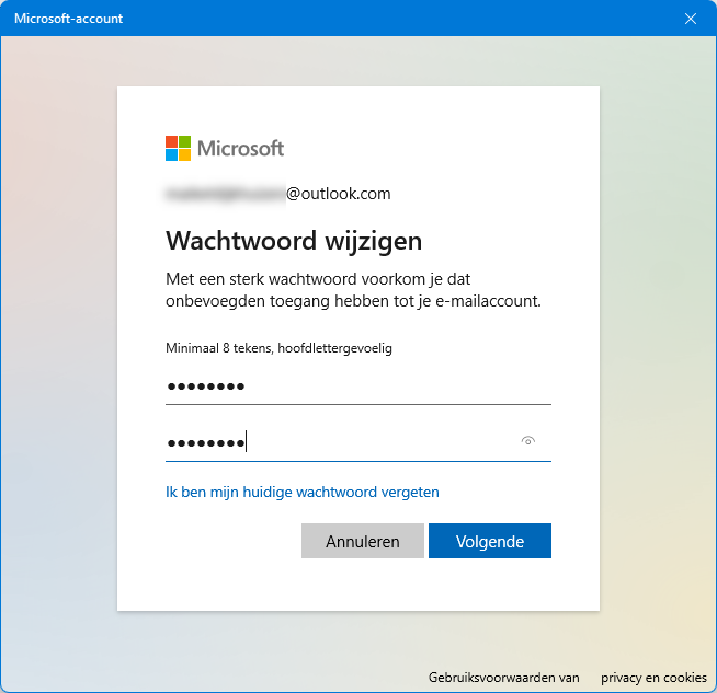 Wachtwoord wijzigen van Windows