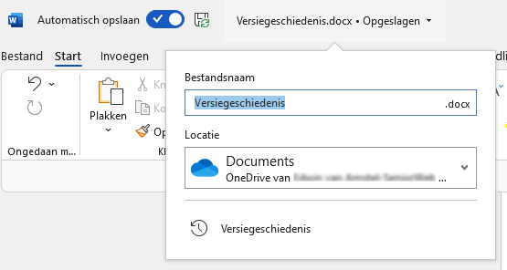 Venster versiegeschiedenis